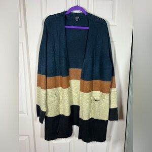 Modern Canvas Striped Cardigan - Navy, Tan, Cream, Black